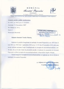 Raspuns Avocatul Poporului